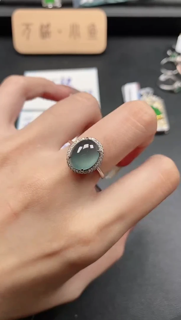 银S925镶嵌戒指翡翠51511