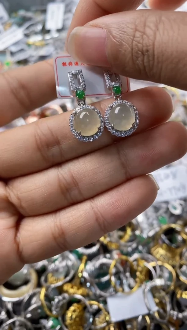 银S925镶嵌戒指翡翠111---9