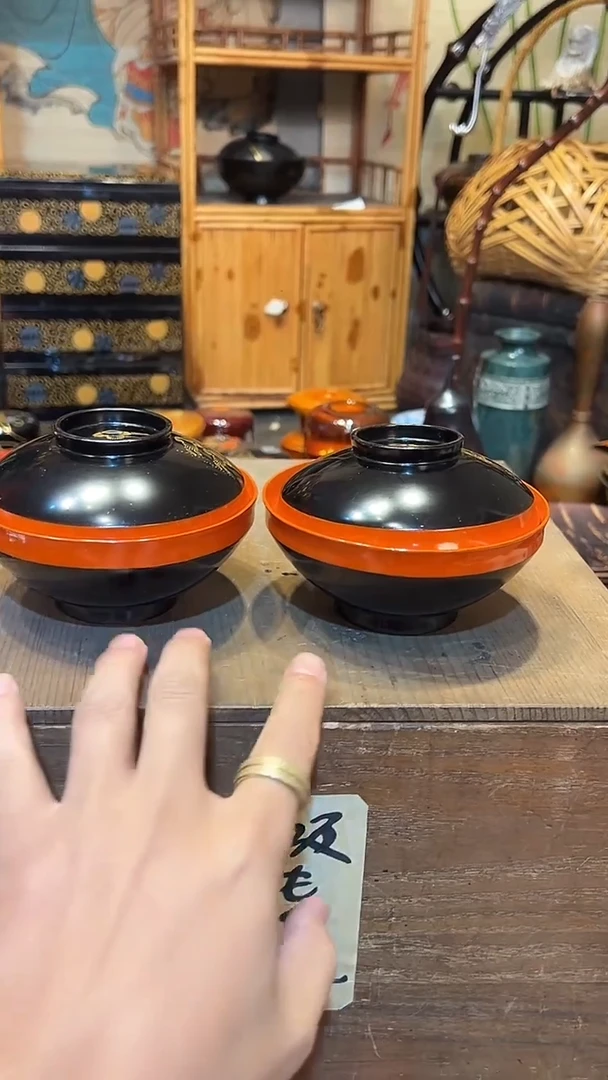盖碗两只 大漆漆器大漆漆器大漆漆器