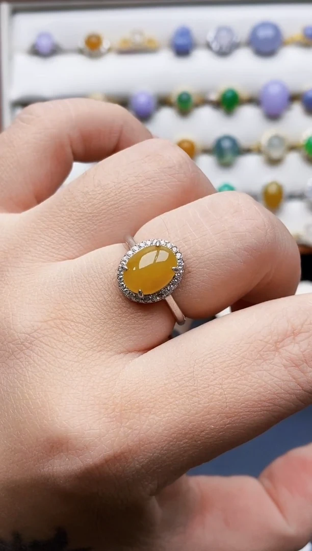 银S925镶嵌戒指翡翠1266