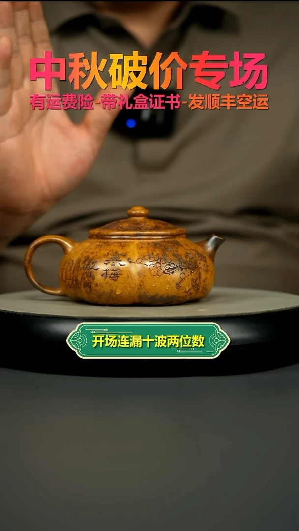 茶壶紫砂龙骨金砂柴烧寒梅傲骨筋纹寒江260cc
