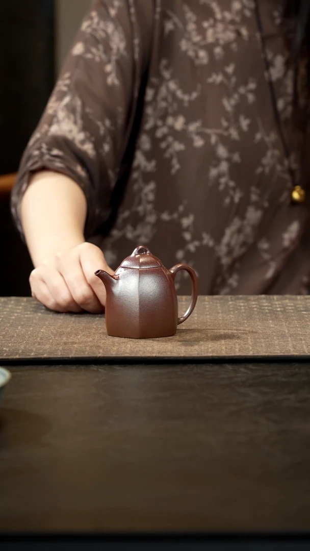 茶壶紫砂M*高柴烧天青泥六方秦权110cc