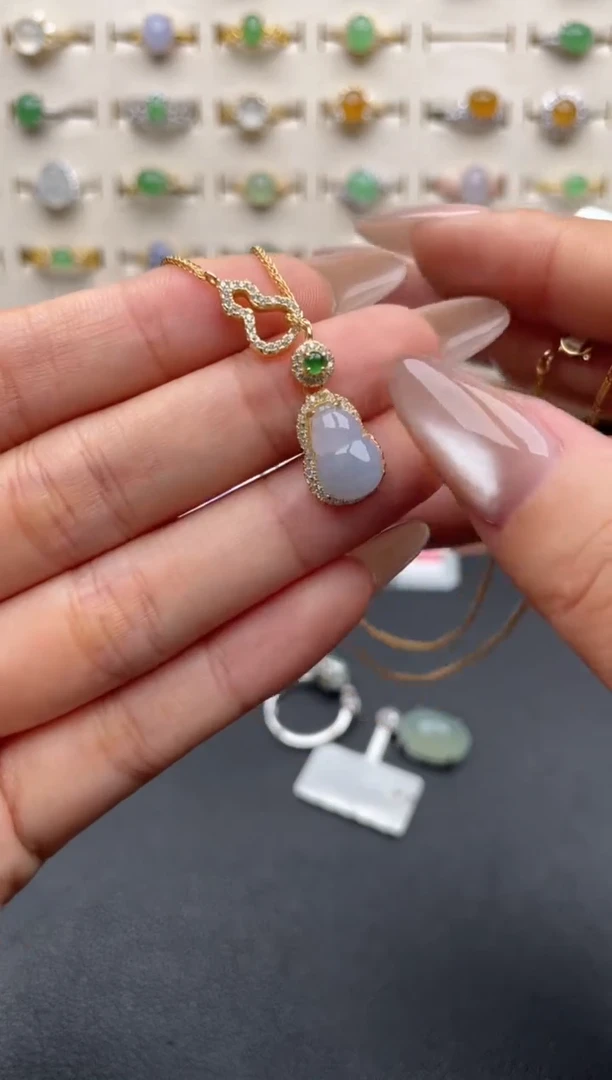 吊坠(不含链)银S925镶嵌翡翠一物一证一礼盒