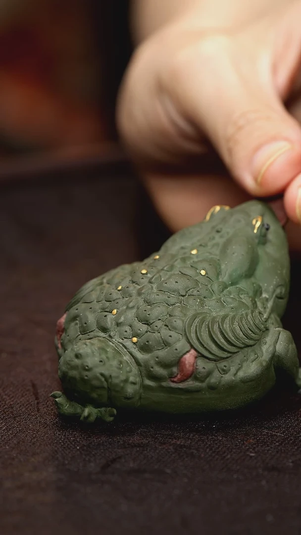 紫砂茶宠紫砂瑕疵 金蟾