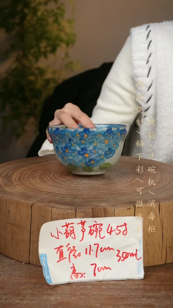 碗瓷景德镇手工手绘高温瓷釉下彩