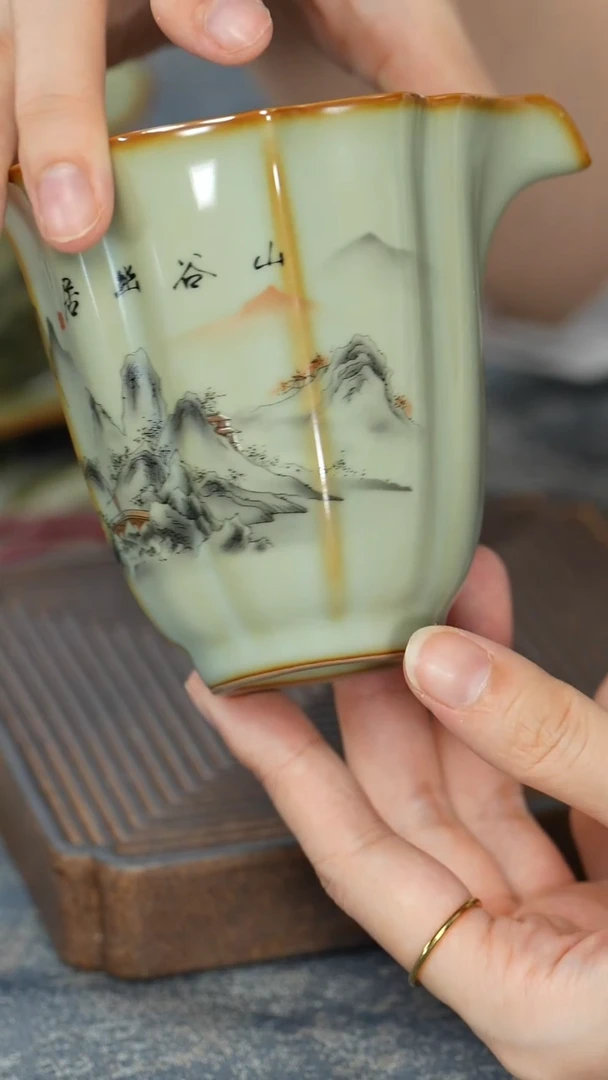 【汝窑异形茶海】【13西泠礼盒】