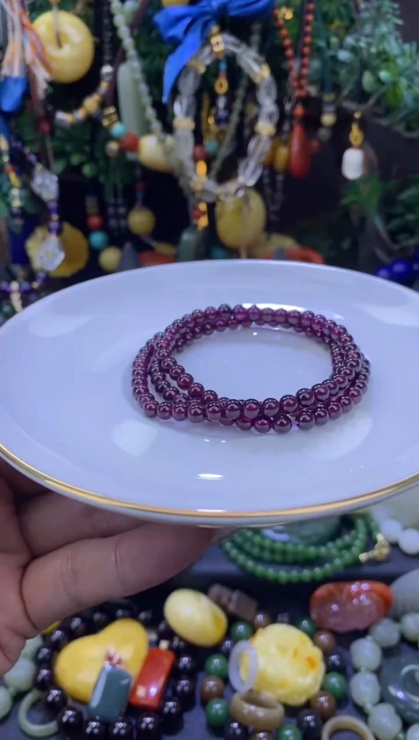 手链未镶嵌石榴石石榴石手串