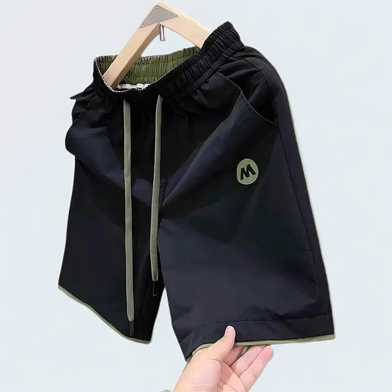 巴康波劳男夏季薄款简约休闲速干中裤宽松百搭运动潮流五分裤男款