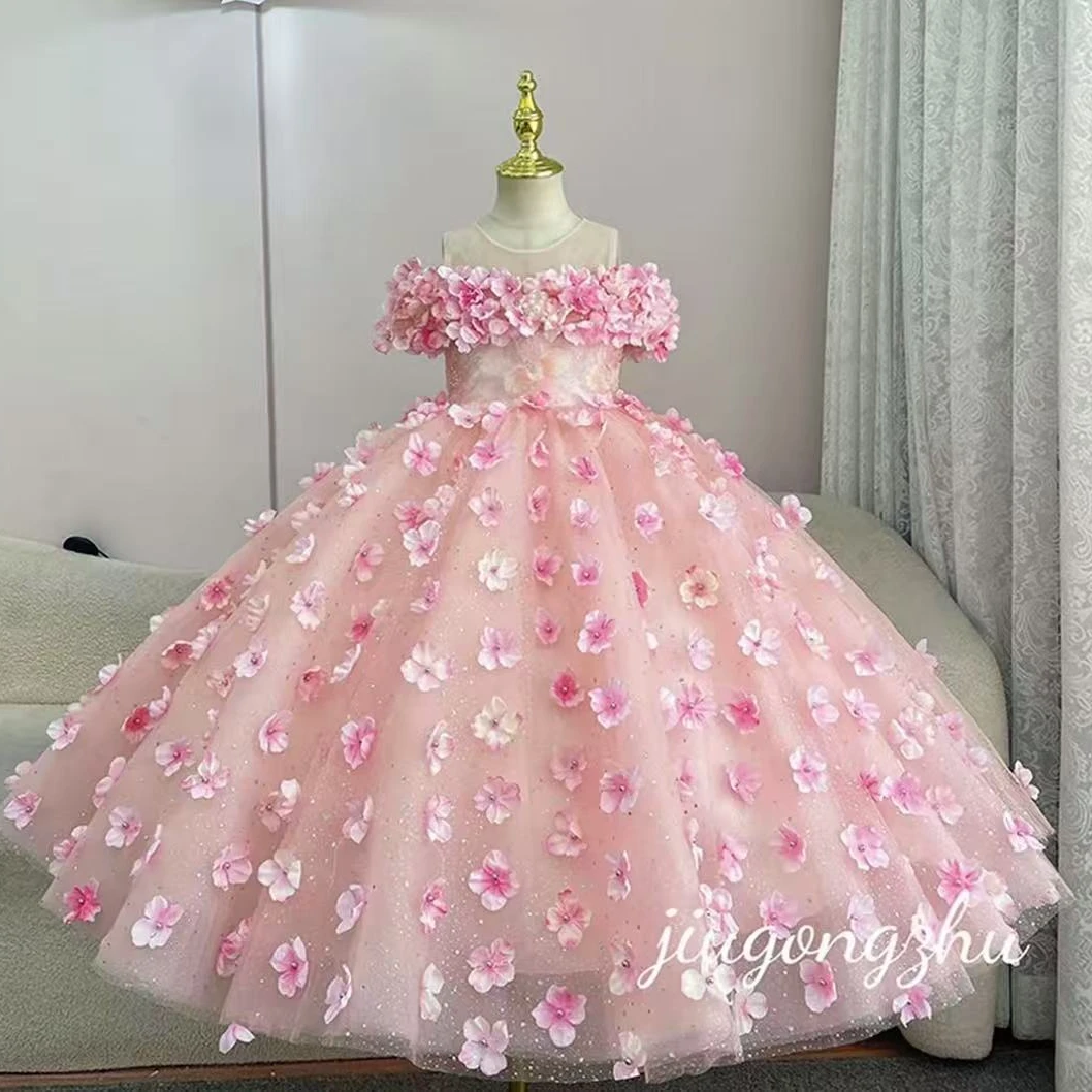 【桃汐】儿童绝美公主礼服女童夏季生日走秀花童宴会钢琴表演出服