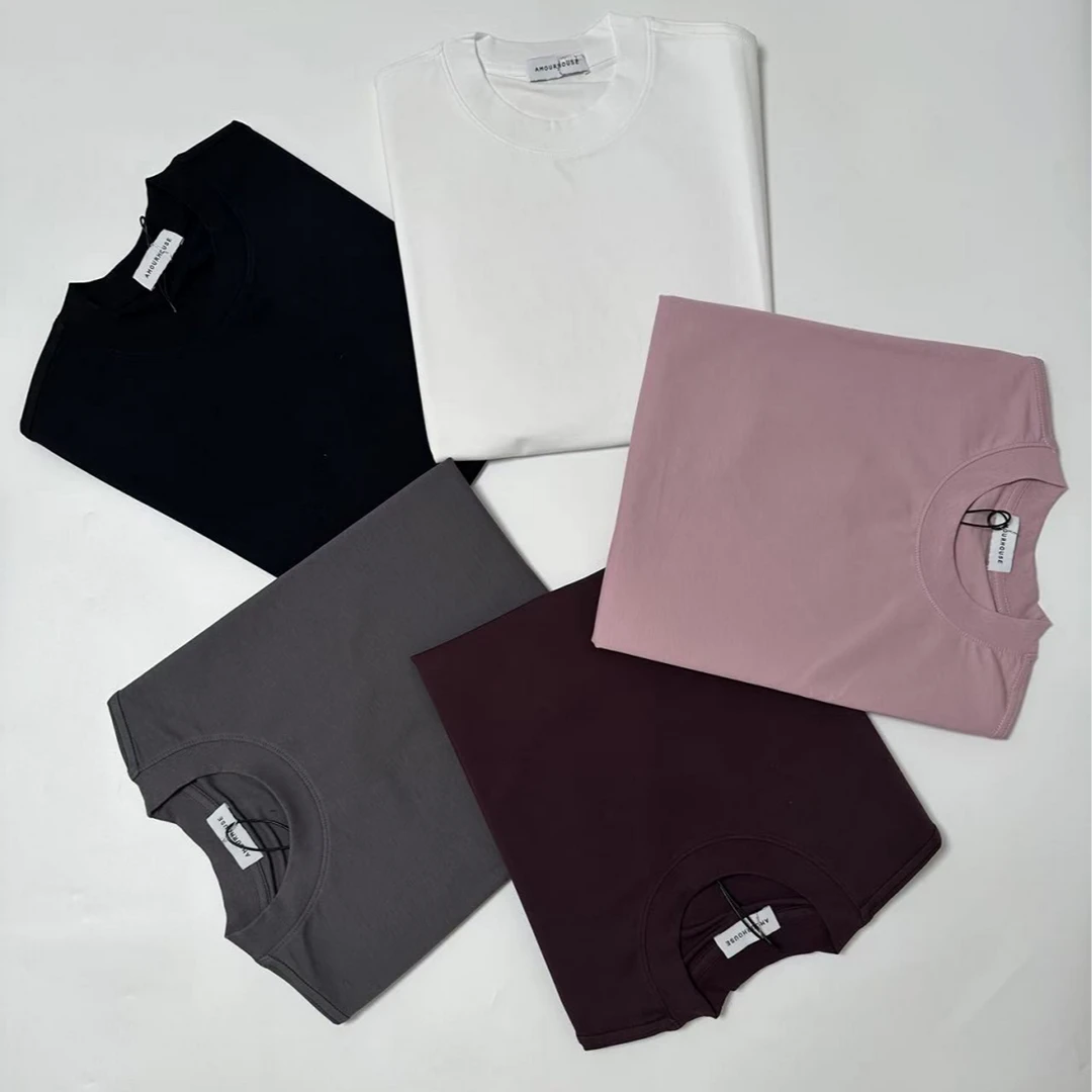 2025夏季新品凉感透气220克高支高密微落肩时尚微落肩T恤