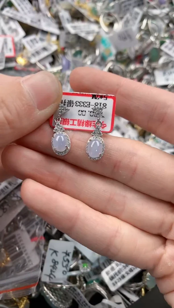 银S925镶嵌戒指翡翠666    8