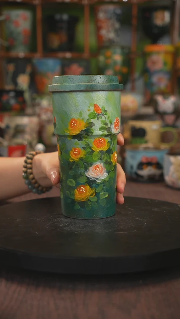 紫砂油画手绘釉下彩