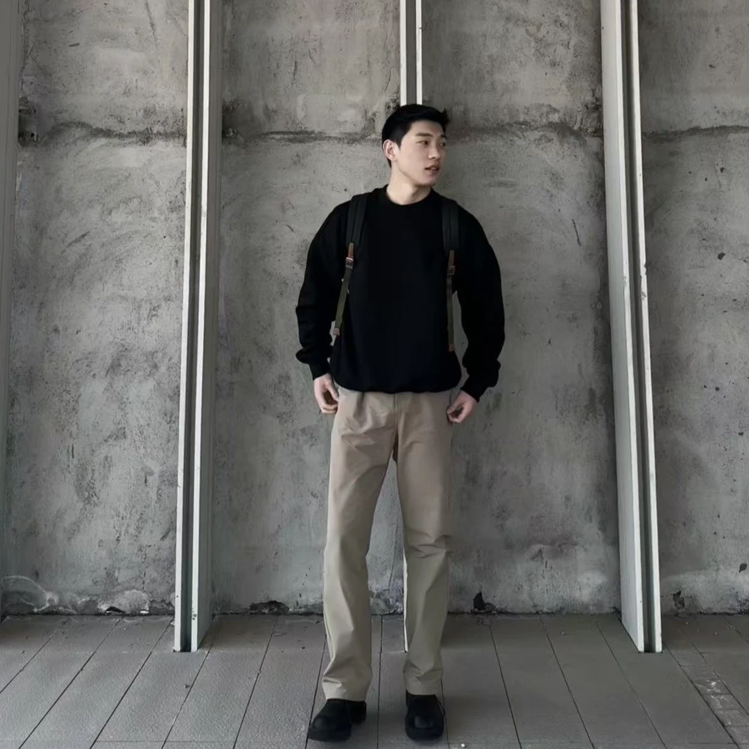 春夏季休闲西裤百搭运动直筒黑色宽松情侣潮流美式直筒休闲裤