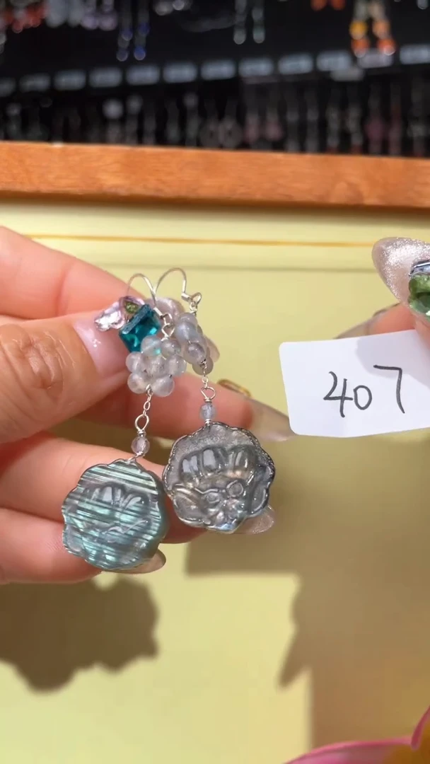 紫晶耳饰银S925镶嵌喜欢拍