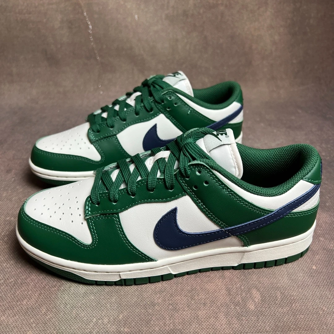 Nike耐克 Dunk Low 女款白绿色低帮潮流耐磨运动休闲板鞋官方正品
