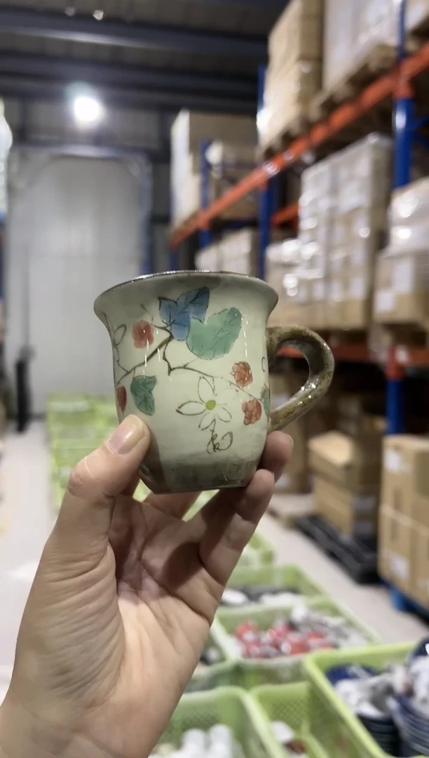 瓷片草花木苺 ミニマグ 赤