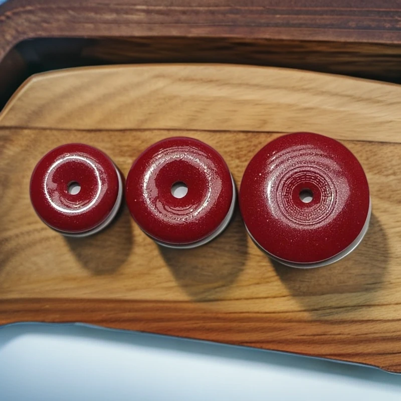 含辰砂工艺品保真高含量朱砂紫金砂经典平安扣吊坠挂件 送绳子