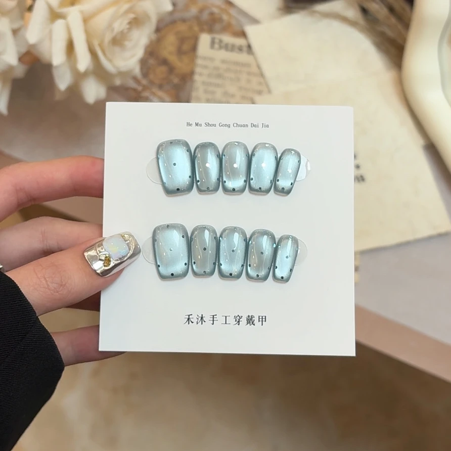 【冰川波点】——禾沐手工穿戴甲