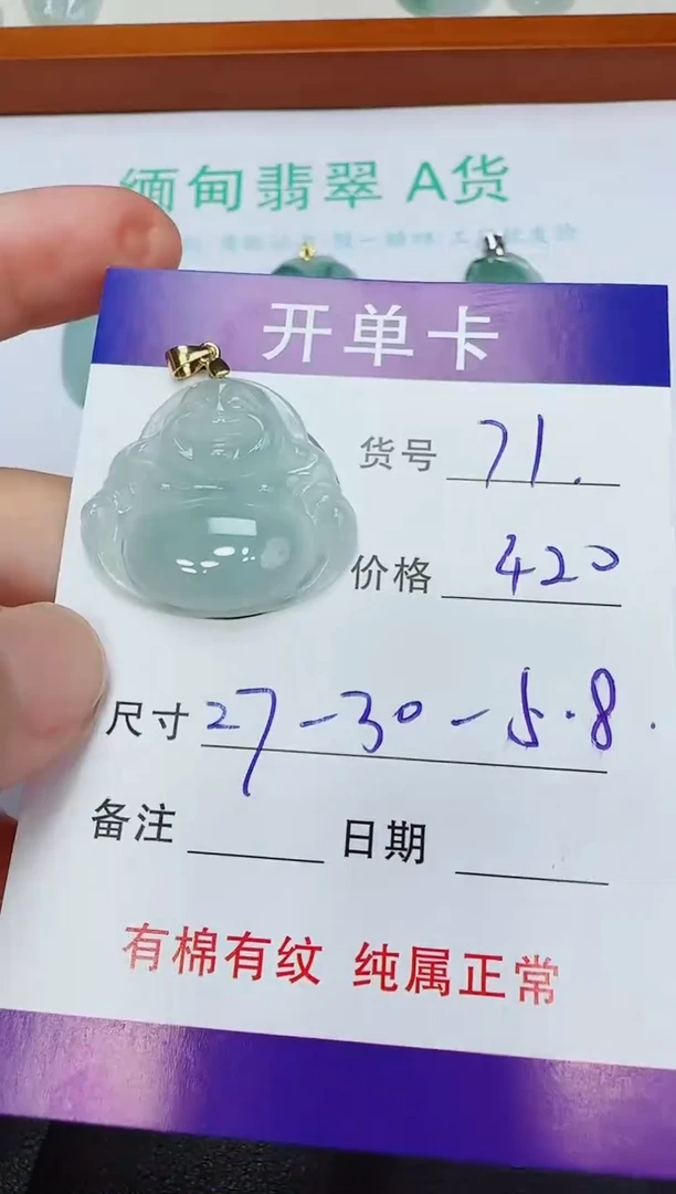 翡翠未镶嵌吊坠(赠链)71