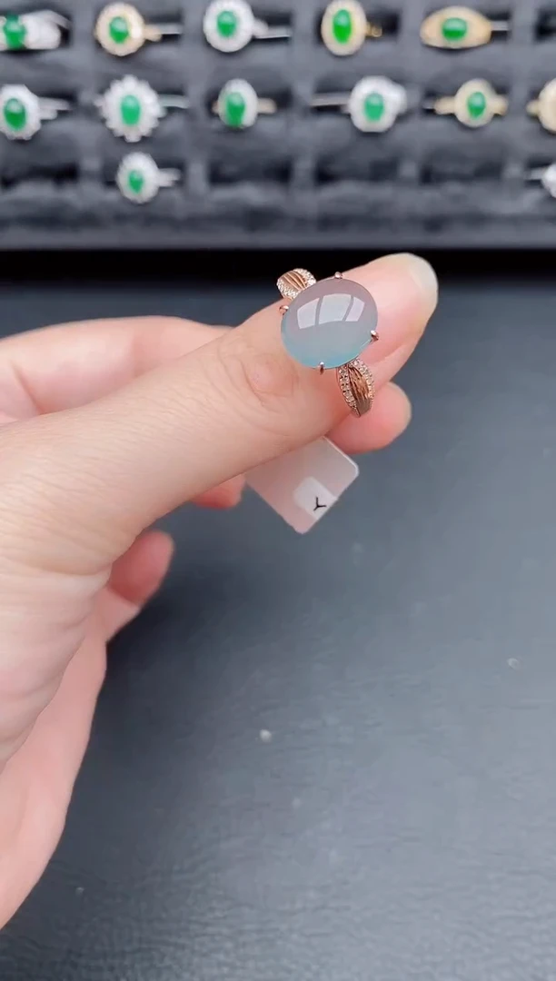 银S925镶嵌戒指翡翠天然a货翡翠64