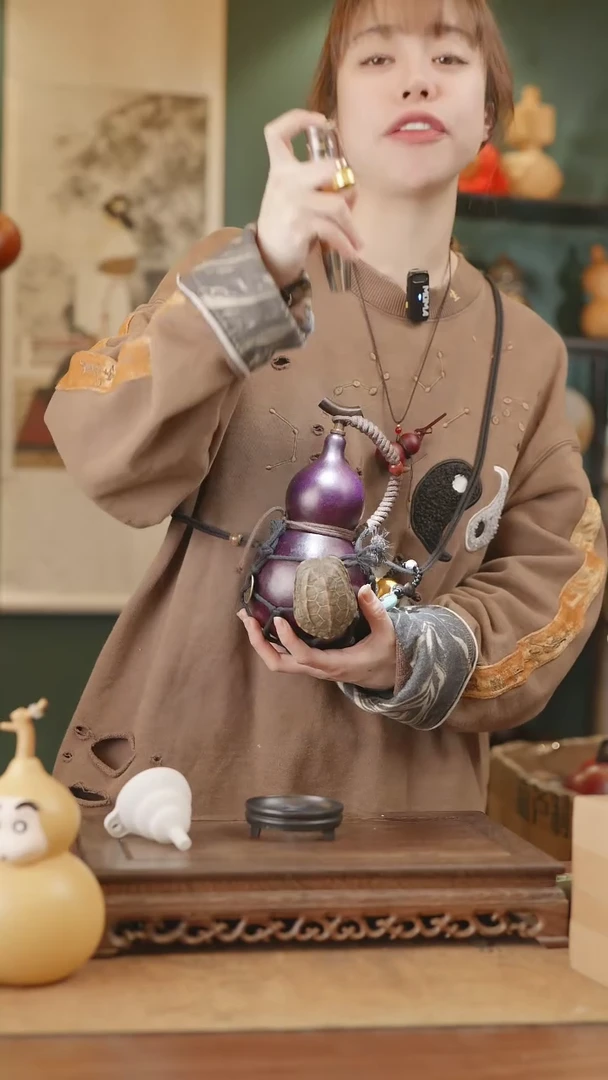 【闪购商品】39号精品天然大漆工艺防渗内胆酒葫芦~