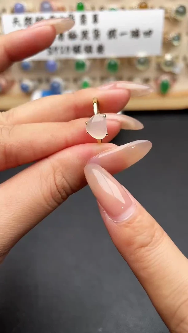 银S925镶嵌戒指翡翠一物一证一礼盒