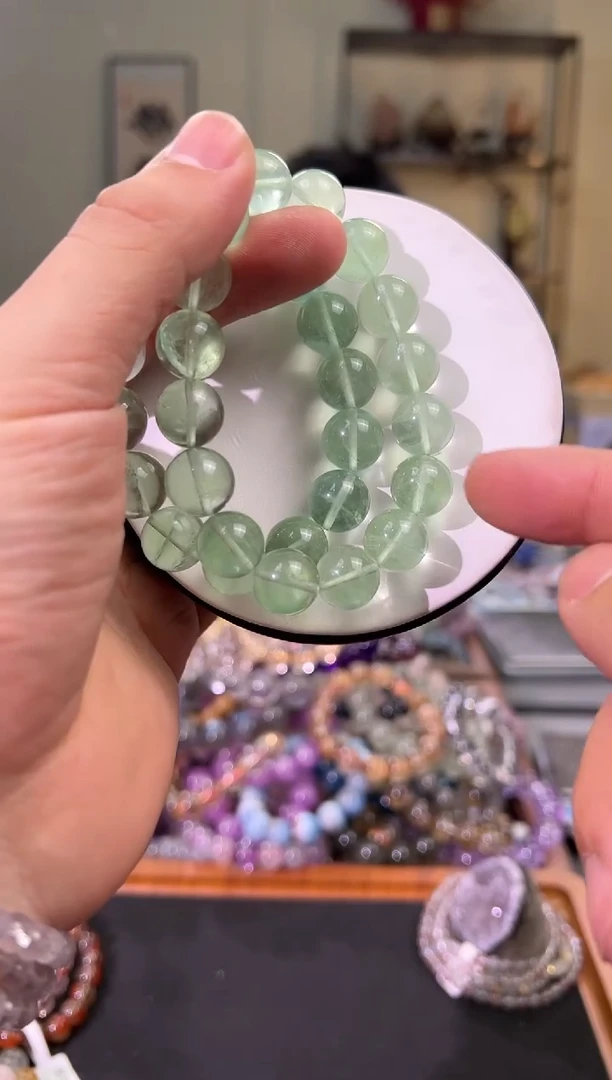 【闪购商品】萤石手串未镶嵌13+mm绿萤石手串（多样性发其一）