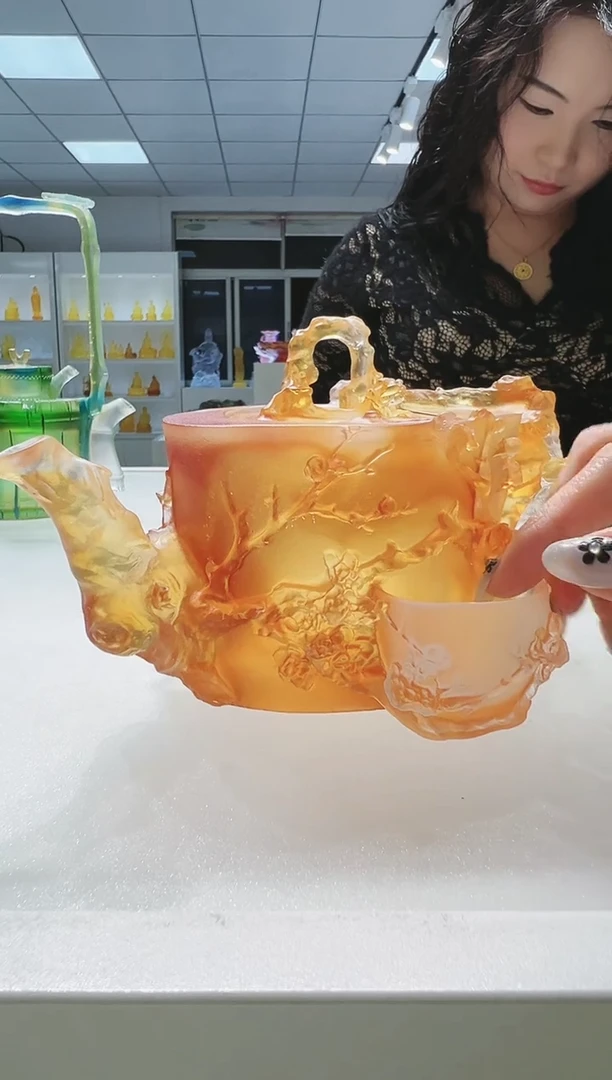 手工艺品琉璃天*古法琉璃君子壶