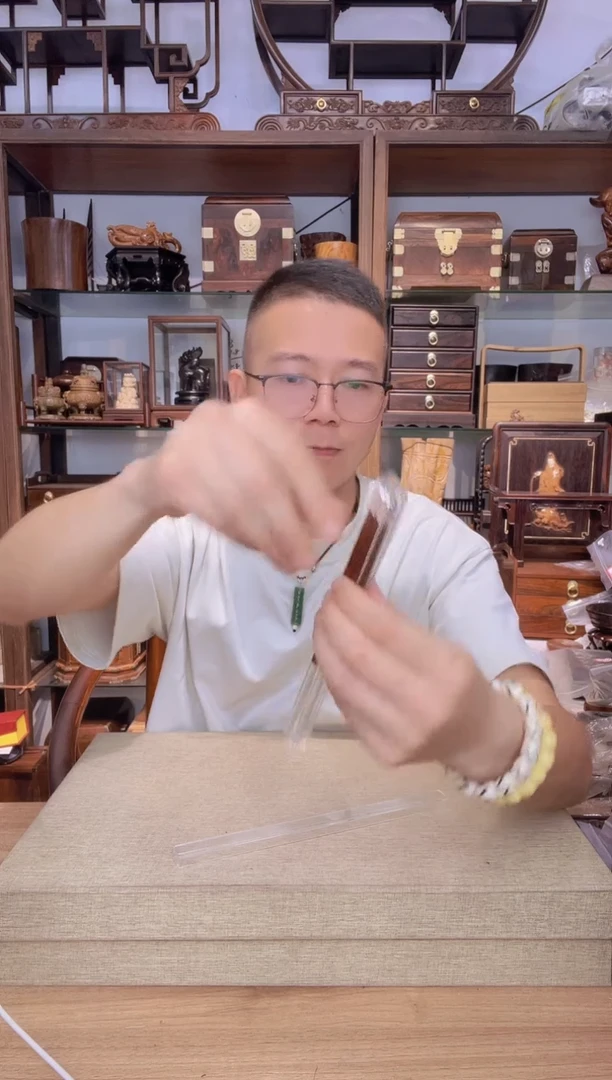 乌木类书架107小叶紫檀嵌YIN筷子一双