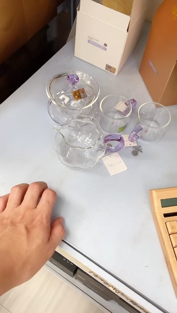 禾器/禅语盖碗/浅紫+纳福/浅紫+清禾对杯/浅紫+茶垢清洁剂