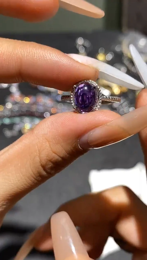 银S925镶嵌戒指水晶戒指