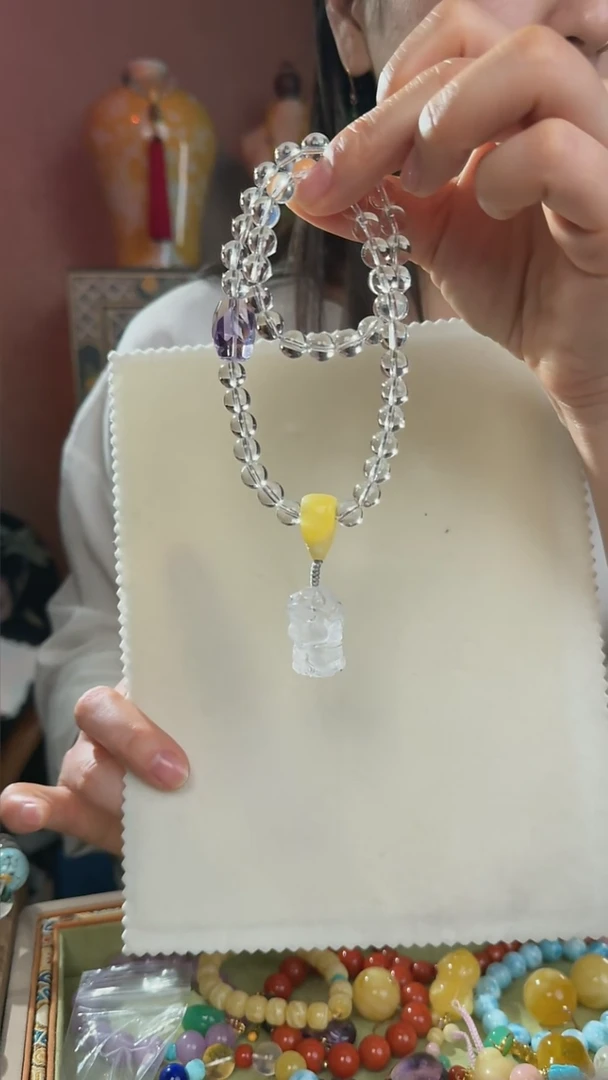 【闪购商品】水晶车挂未镶嵌天然白水晶车挂