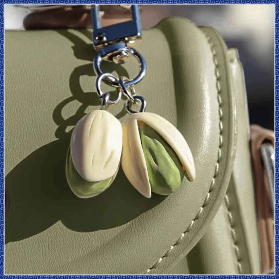 创意食物系列开心果钥匙扣个性背包吊饰小饰品仿真钥匙扣挂件D867