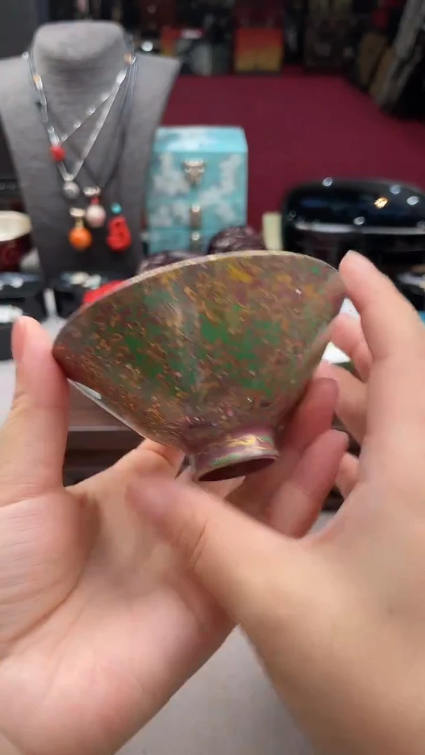 最****e扬州漆器犀皮漆斗笠杯