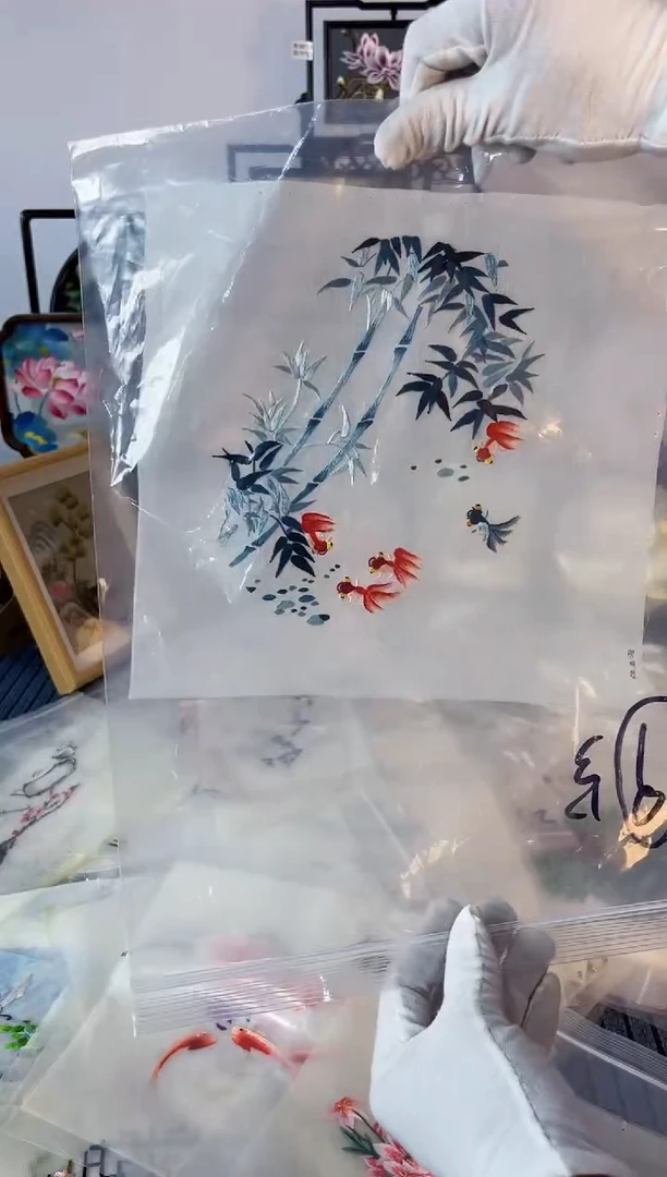 织绣纯手工苏绣双面绣绣布9