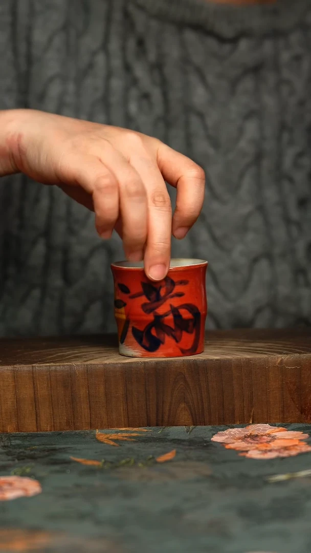 杯釉下彩手工手绘同款陶器