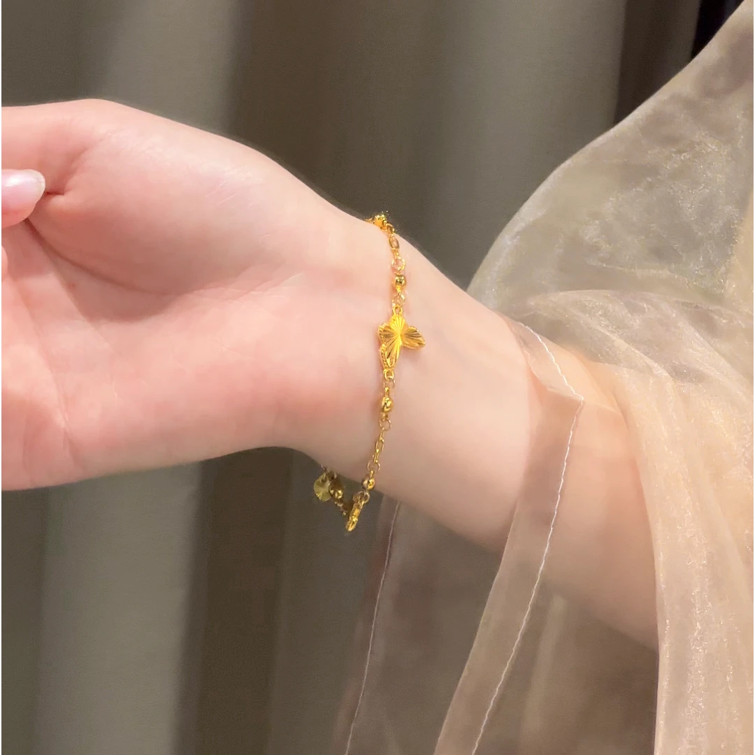 合金琉璃手链 2025新款新中式首饰蝴蝶金手链中国风金首饰