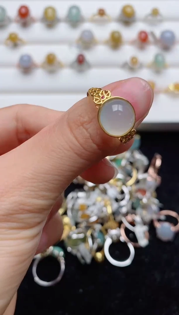 翡翠戒指银S925镶嵌.........