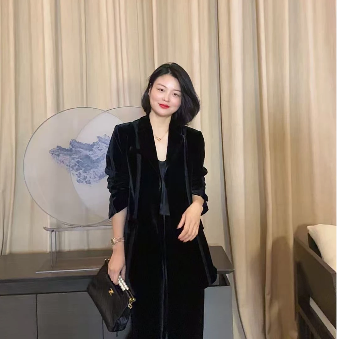 TANTAN 显瘦气质黑色修身外套HR 2514