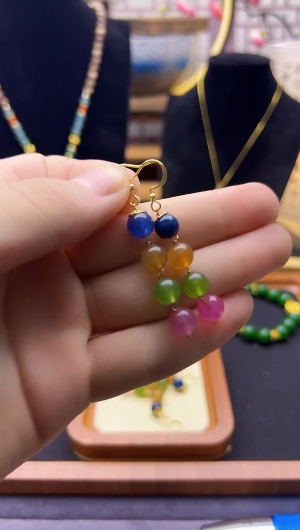 【闪购商品】碧玺耳饰14K金镶嵌E152