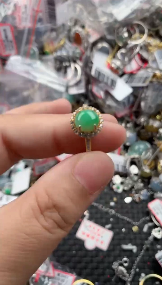 银S925镶嵌戒指翡翠111   5