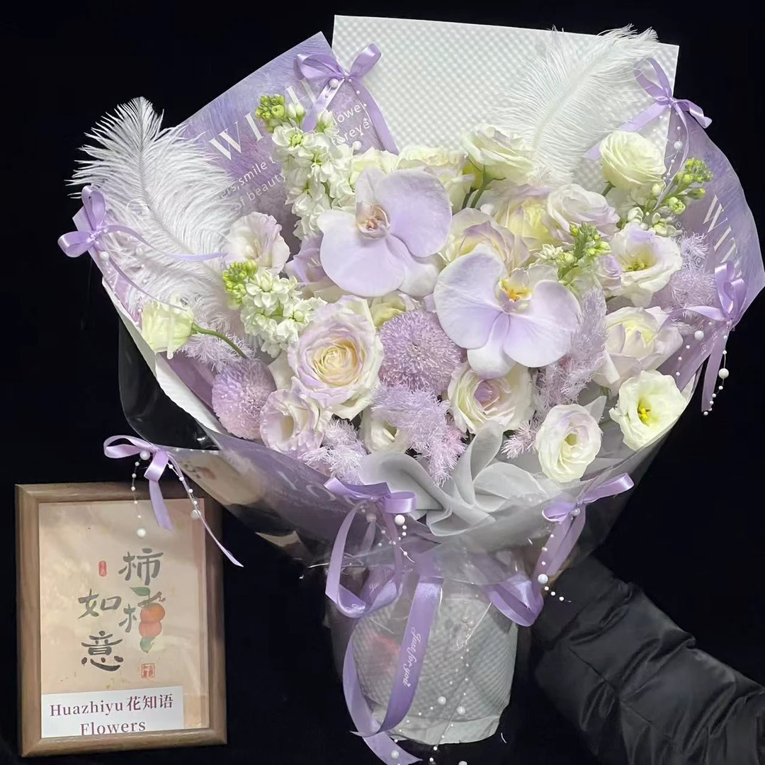 紫为你心动/玫瑰蝴蝶兰桔梗混搭花束生日鲜花送闺蜜妈妈长辈老师配送附近花店送花上门