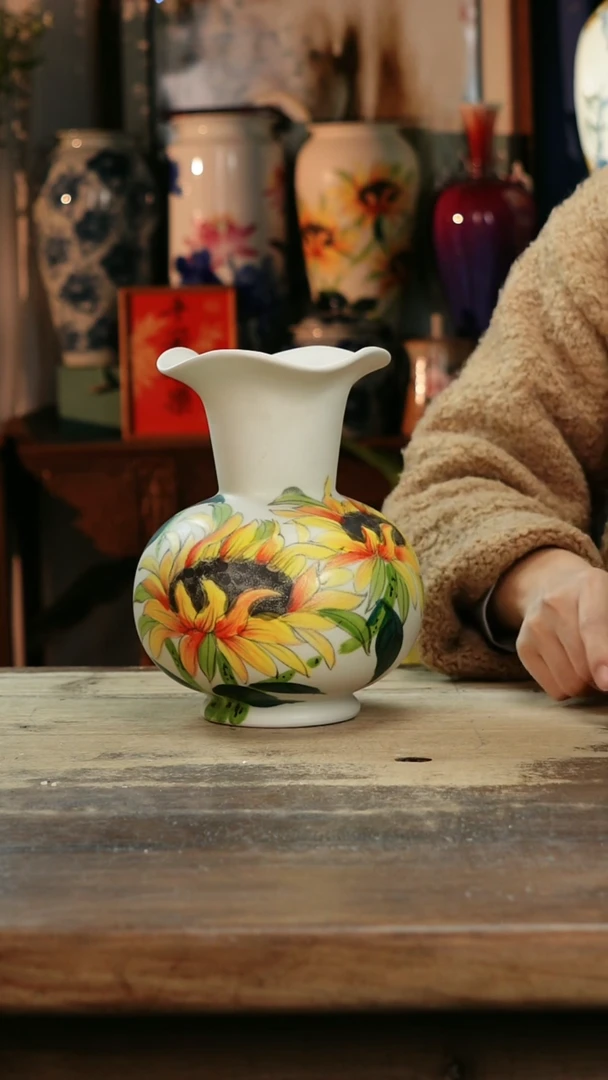 【闪购商品】瓷片景德镇纯手工釉下彩精品花瓶