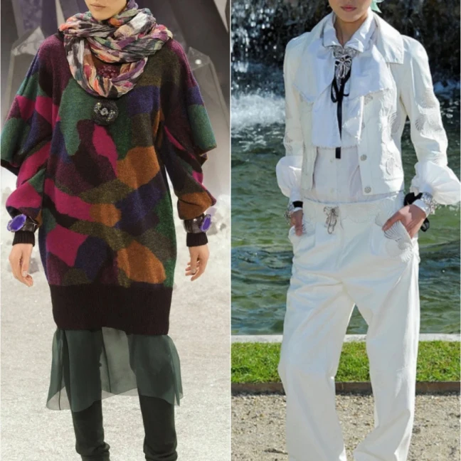 99新 Chanel/香奈儿 彩色拼块长款毛衣 36 15223950