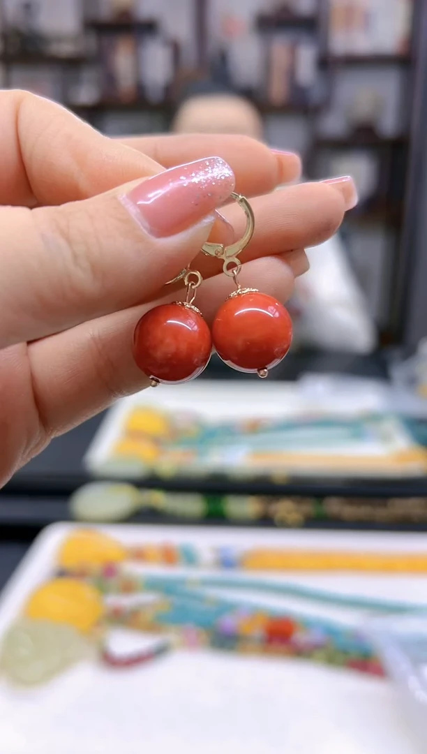 【闪购商品】翡翠耳饰14K金镶嵌耳扣E531