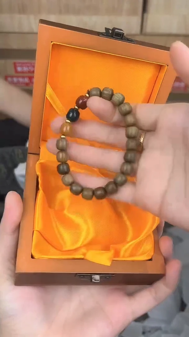 品茗文玩阁檀木三色珠链接@@LSC045