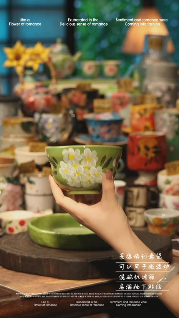 陶瓷景德镇高温釉下彩手工手绘款式