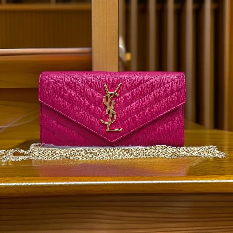 95新 YSL/圣罗兰 粉红色 链条包 1333 8753