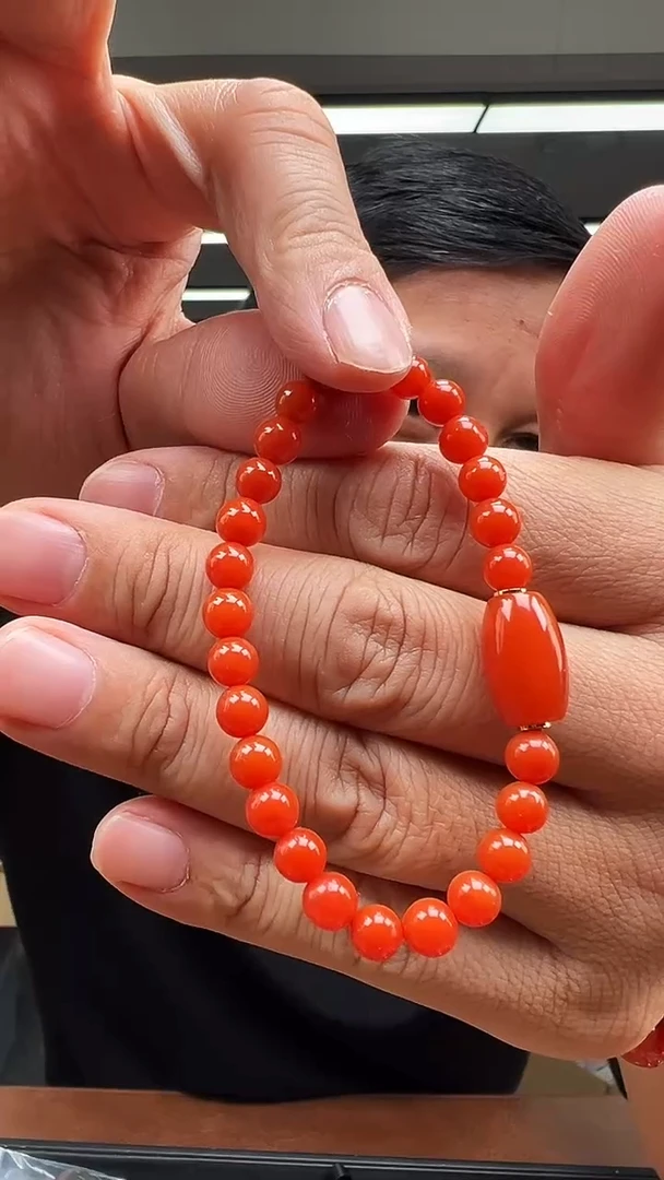 未镶嵌珠串南红玛瑙C34云南保山滴水洞6mm+