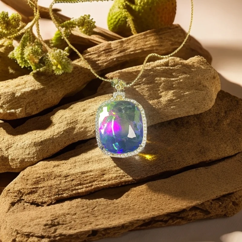 C056高奢精品培育碧玺吊坠送链子送礼盒